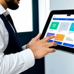 A diverse young professional, fully clothed in modest business casual attire, confidently interacting with a user-friendly digital interface on a tablet. The screen displays clear, intuitive icons and a simple onboarding flow for a decentralized digital identity wallet. The setting is a bright, modern co-working space, with soft natural light illuminating the scene. The subject has perfect anatomy, correct proportions, well-formed hands, and a natural pose, conveying ease and understanding. Professional photography, high quality, safe for work, appropriate content, fully clothed, family-friendly.