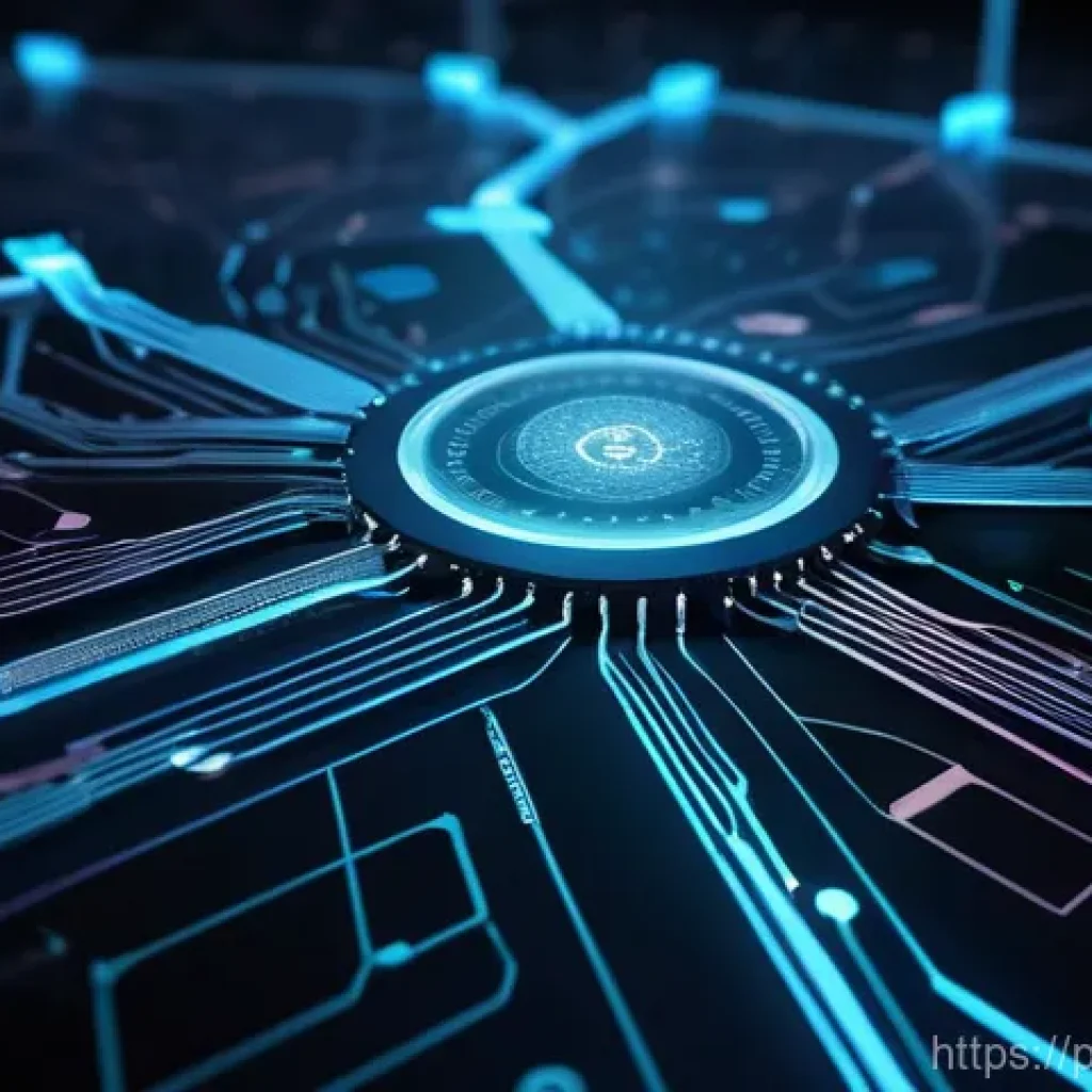 DID 시스템의 운영 비용 분석 - A highly detailed, futuristic visual representation of a complex blockchain network, forming the bac...