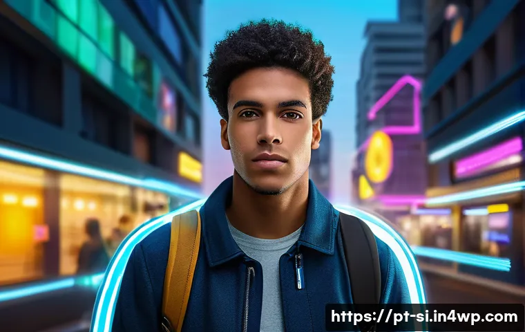 DID 생태계의 성장 가능성 - A confident and diverse Brazilian young adult, dressed in modern, smart casual attire, stands in a b...