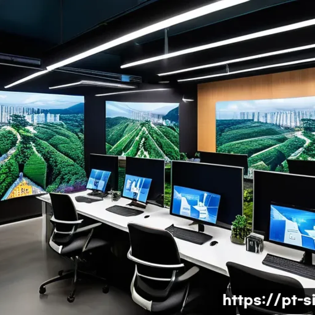 분산신원증명 DID 구현을 위한 도구 - A futuristic corporate office in São Paulo, Brazil, showcasing a diverse team of professionals colla...