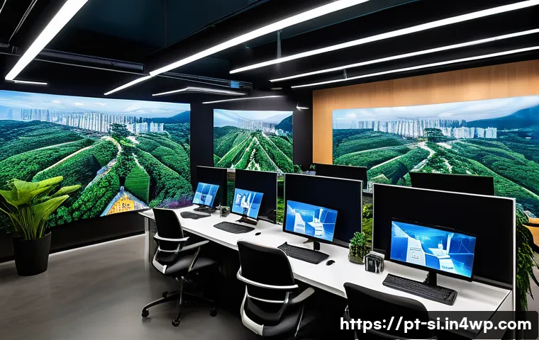 분산신원증명 DID 구현을 위한 도구 - A futuristic corporate office in São Paulo, Brazil, showcasing a diverse team of professionals colla...