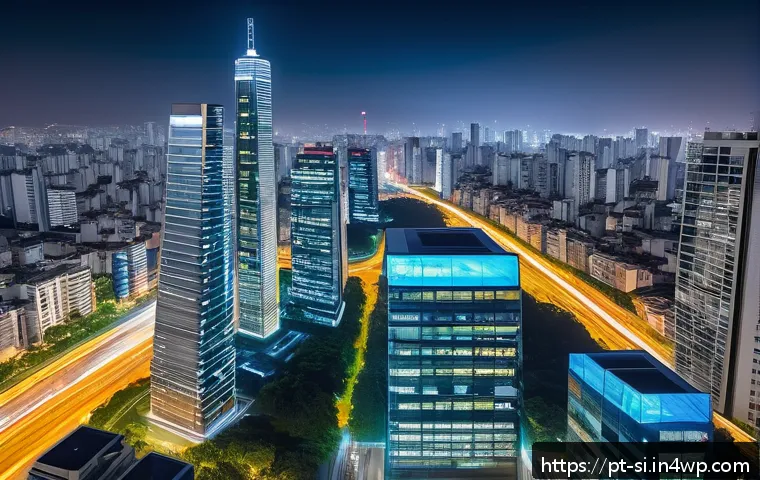 DID 기술의 실제 사례 및 성공 전략 - A modern digital office environment in São Paulo, Brazil, showcasing professionals using decentraliz...