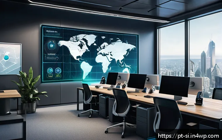DID 기술을 활용한 비즈니스 모델 - A modern digital workspace scene showcasing a diverse group of professionals collaborating remotely ...